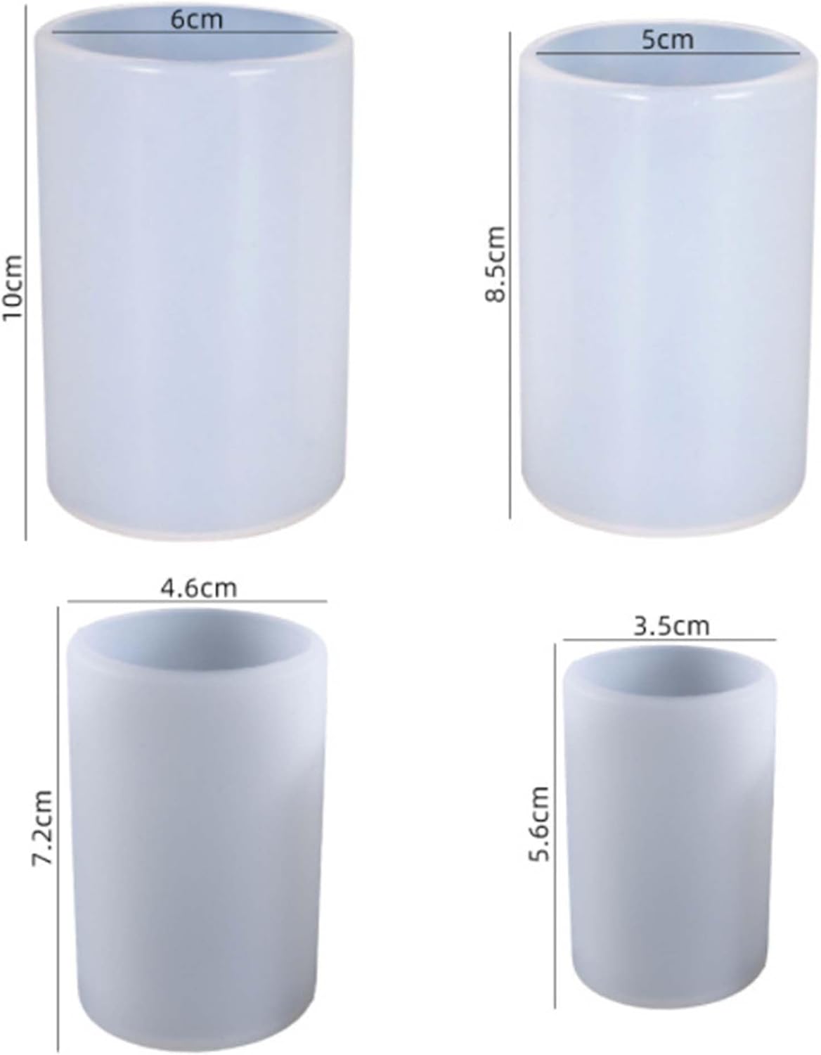 4 Pack Round Resin & Chocolate Silicone Mold - 3D Cylinder & Handmade Candle & Soap Mold