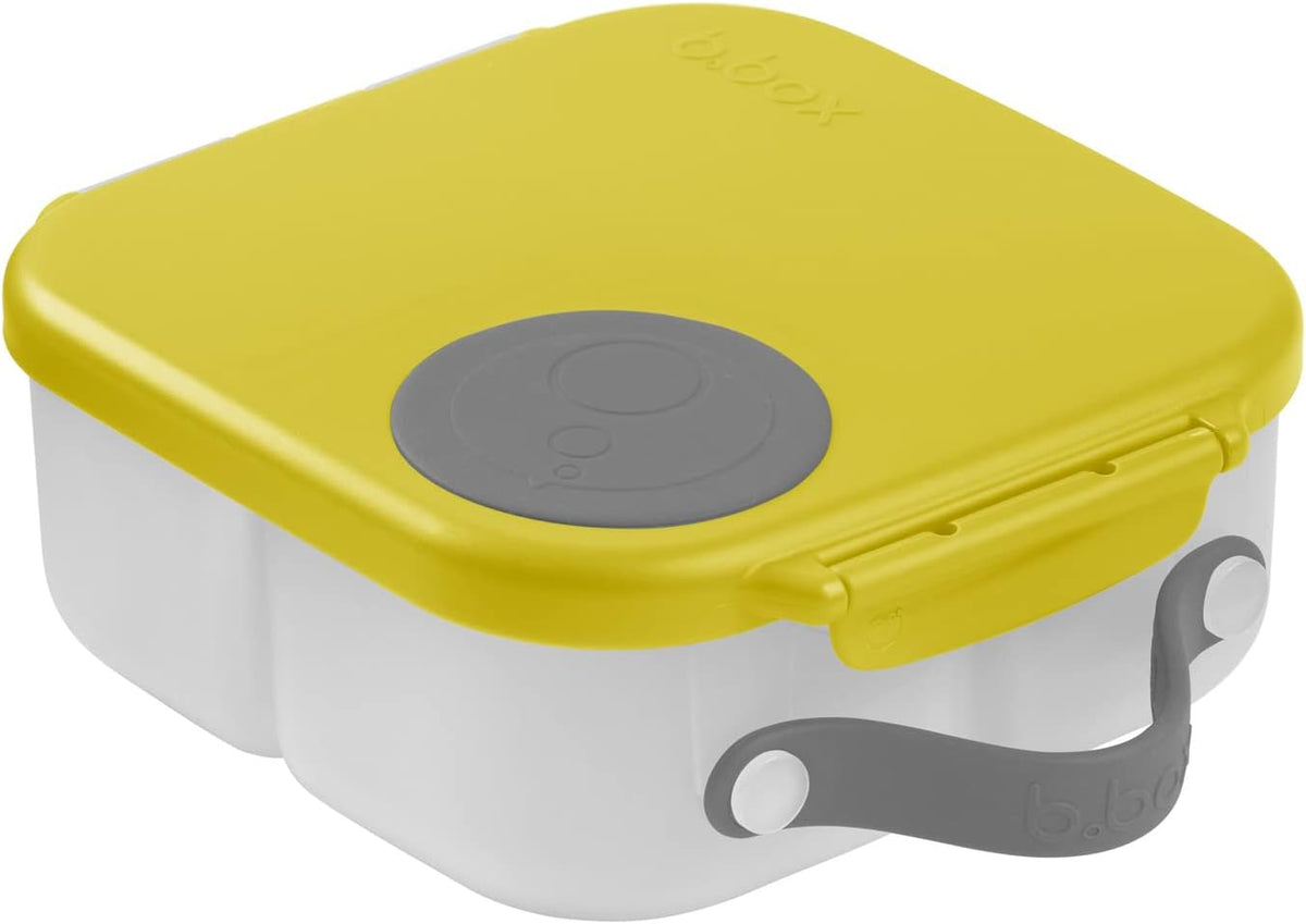 b.box Mini Lunch Box, Bento Box for Kids, Snack Container with 2 Leak Proof Compartments, Reusable Snack Containers with Lids, Kids Lunch Boxes Ages 3+, BPA Free, 4 1/4 Cup Capacity (Lemon Sherbet)