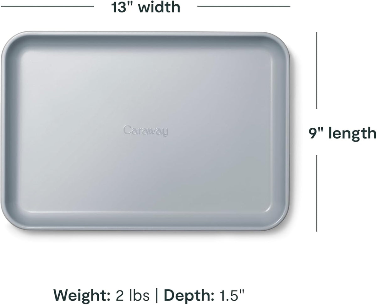 Caraway Nonstick Ceramic Small Baking Sheet (9x13”) – Non-Toxic, PTFE & PFOA Free – Oven Safe – Aluminized Steel Core – Mini Sheet Pan for Baking, Roasting & More - Black
