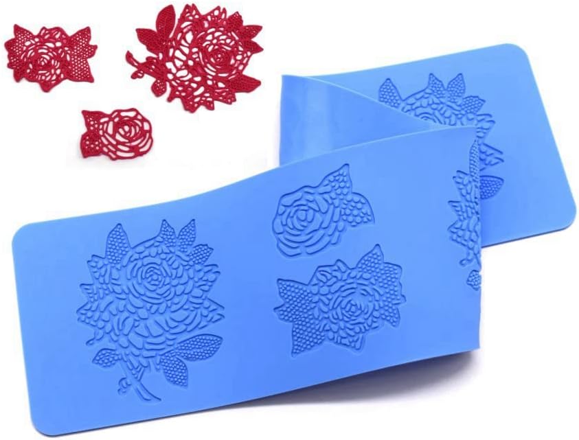 Flower Embossing Hollow Candy Silicone Mold Lace Pattern Sugar Craft Cake Decoration, Cupcake Top, Polymer Clay