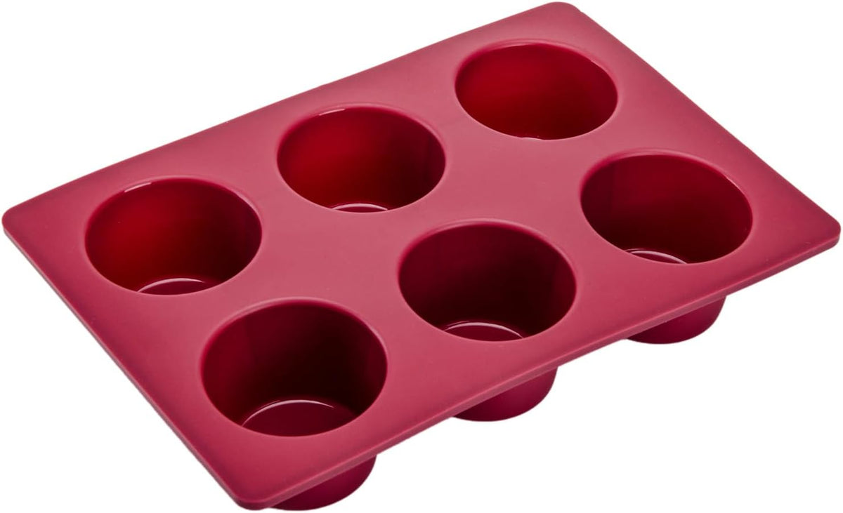 Silicone Muffin Pan 1 Pack, 6-Cavity Chocolate Molds Silicone, Nonstick BPA Free Silicone Baking Molds, Dishwasher & Microwave Safe Muffin Tin, Easy To Use and Clean Candy Molds
