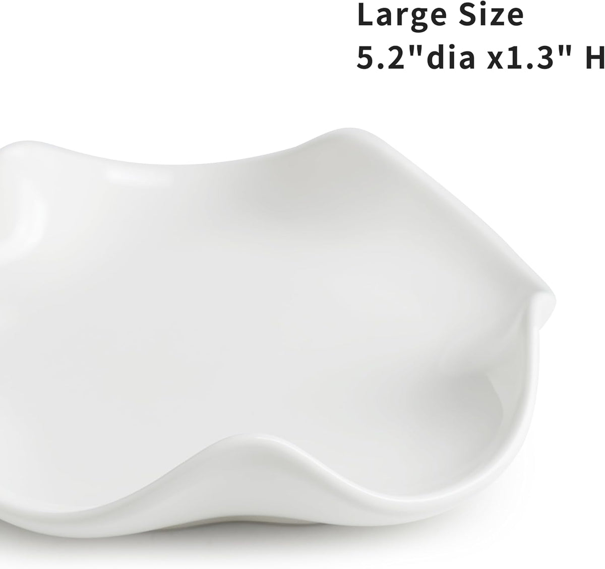 Spoon Rest for Stove Top, 5.2" Ceramic Spoon Holder for Kitchen Countertop, Coffee Spoon Rest, Large Cooking Spatula Holder for Spoons, Ladles or Tongs, Housewarming, Christmas Gifts, White