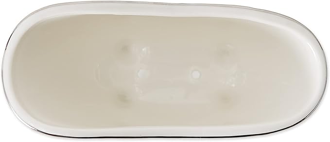 Pre de Provence Soap Dish Large Capacity for Kitchen or Bathroom, 5.75x2.6x3.5, Le Bain, White Ceramic