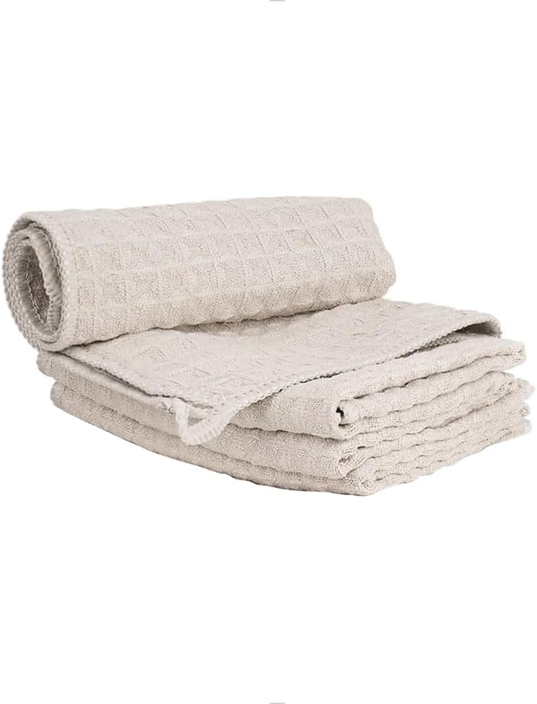 Barista Micro Cloth 4 Pack - watchget Microfiber Barista Cleaning Towels Coffee Cleaning Accessories for Espresso Machine, Steam Wand, Countertop, Khaki(12"x12")