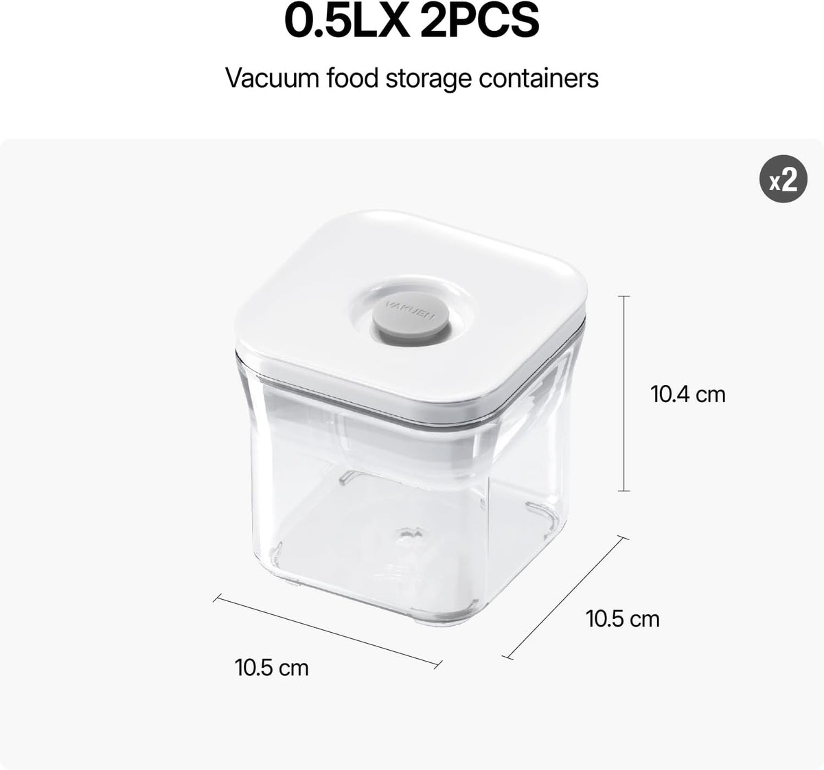 Premium Airtight Food Storage Containers, 2PC-SET(0.53qt), Smart One-Click Seal Lid, Patented Double Silicone Lining, 100% Leak Proof, BPA-FREE, Dishwasher, Freezer & Microwave Safe