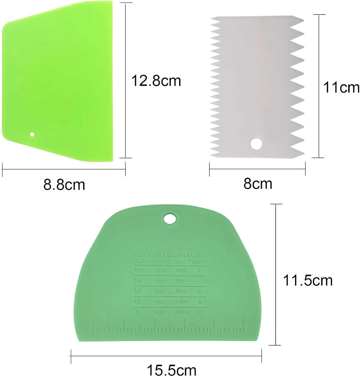 Dough Scraper Plastic Bench Scraper, Dough Scraper Tool Dough Cutter, Flexible Bench Scraper for Making Bread Pizza, 4 PCS