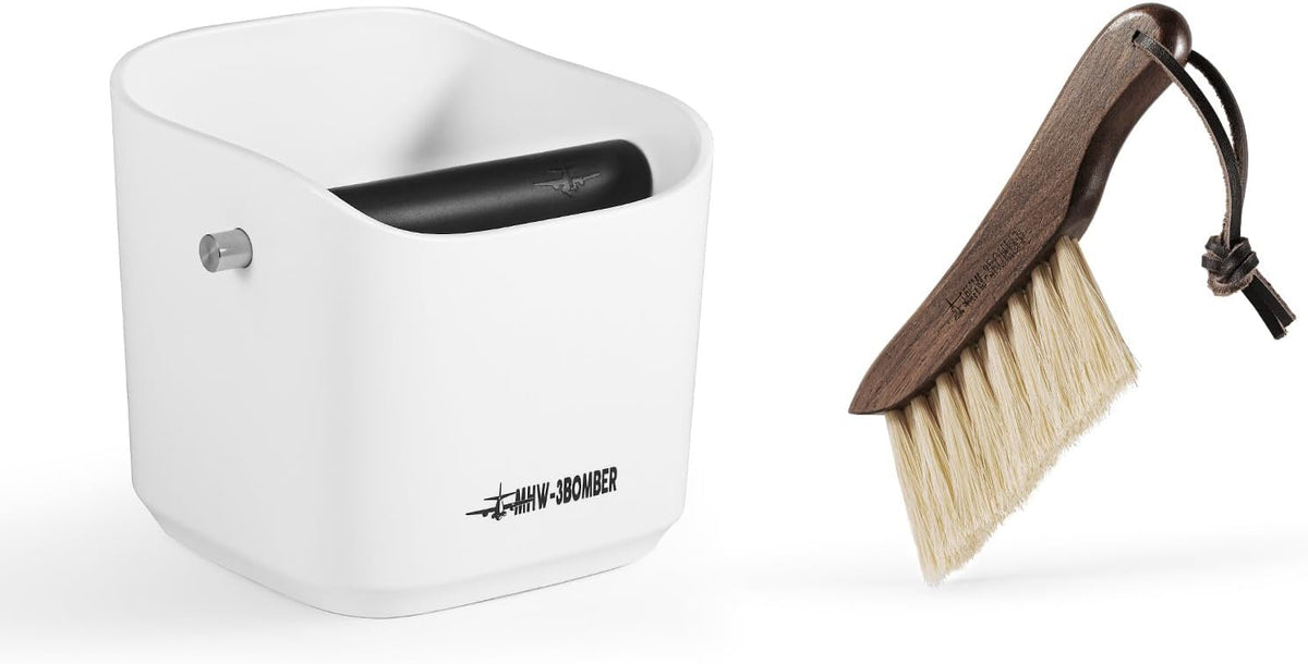 MHW-3BOMBER Espresso Knock Box, 1.2L(15 Cups) Coffee Knock Box with Coffee Clean Brush and Removable Knock Bar for Espresso Puck, Coffee Ground, Durable Espresso Accessories, CS7092-OS