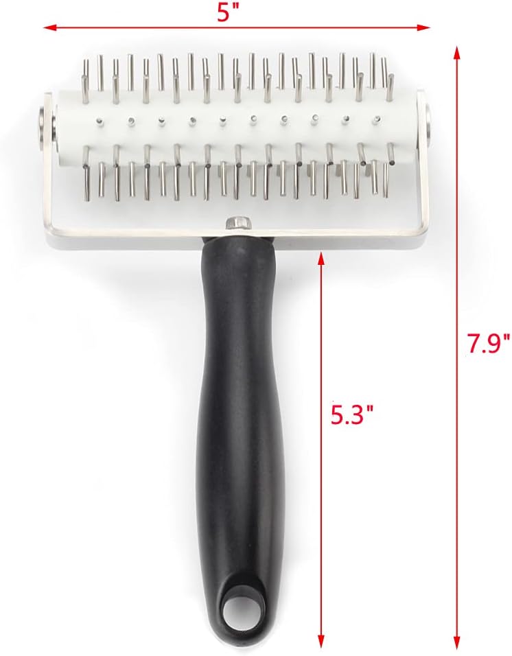 Pizza Dough Docker - EVNSIX Pastry Docker Roller with Stainless Steel Spikes for Homemade Baking Cake crackers Pie Hole Maker,Prevent Dough from Blistering,Commercial Kitchen Pizza Making Accessories