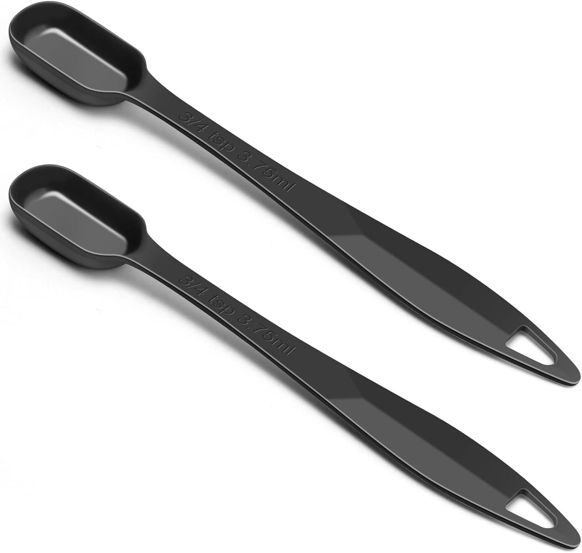2 Pcs 3/4 Teaspoon(| 3.75 mL | 3/4 Tsp | 1/4 Tbsp | 3.75 cc | 1/8 oz) Stainless Steel Single Measuring Spoon, Long Handle Metal Measuring Spoon, Kitchen Gadgets for Cooking & Baking(Black)