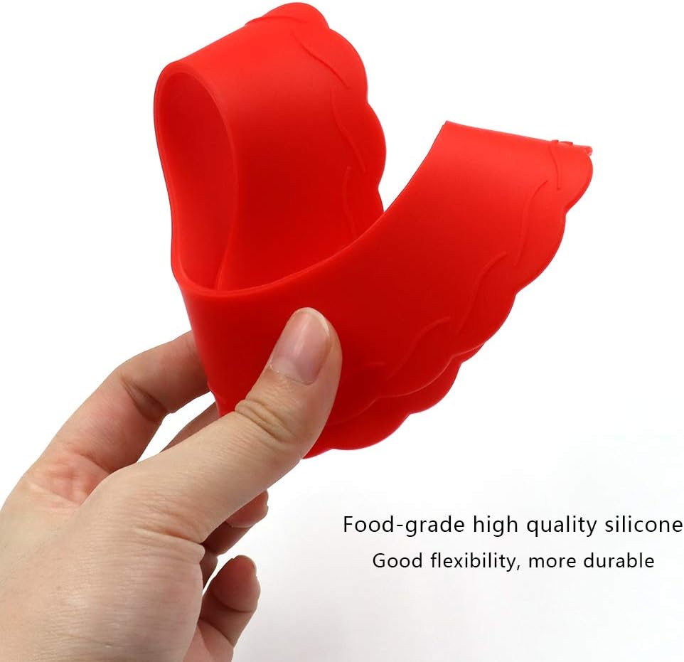 4 Pcs Mini Pie Crust Shields, Silicone Pie Pan Shield for Baking, Mini Pie Crust Protector 4 to 6 in (Red)