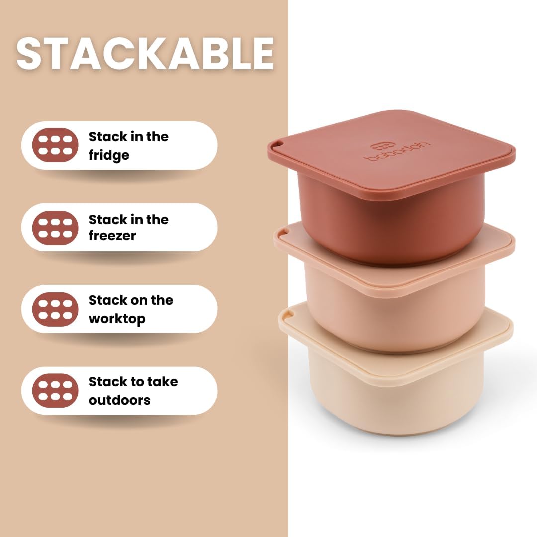 Babadoh Pizza Dough Proofing Silicone Containers with Lids | Pizza Making Accessories | Set of 6 | Multi Spice (2 Sesame, 2 Scallop, 2 Nduja) | Original Size (make 12" Pizzas)