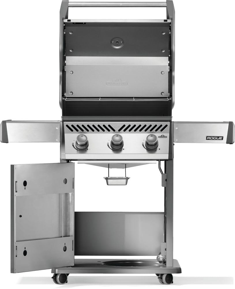 Napoleon Rogue 425 Natural Gas Grill, Stainless Steel, Durable 3-Burner Gas BBQ