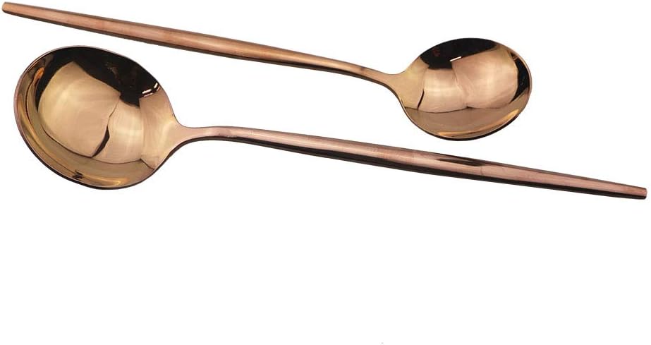 Rose Gold Silverware Set, JASHII 20-Piece Stainless Steel Flatware Cutlery Set for 4, Elegant Hourglass Polished Mirror Finish, Ideal for Home Hotel Wedding Festival Party, Dishwasher Safe
