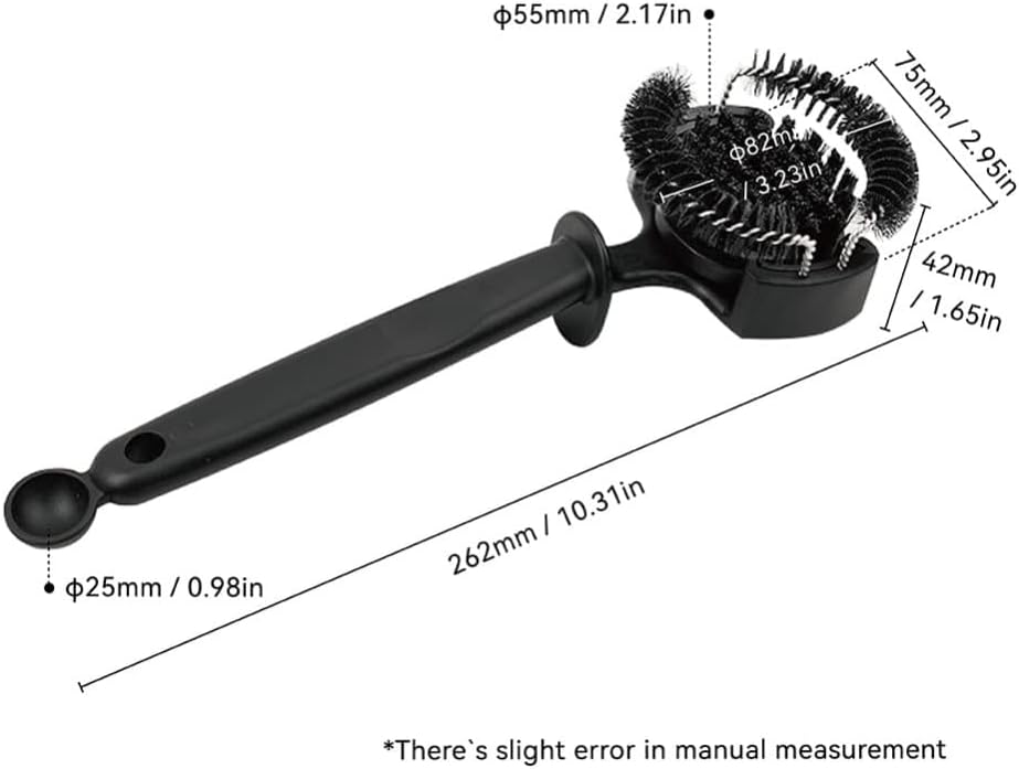 Coffee Machine Cleaning Brush, Espresso Group Head Cleaner, Upgrade Large Nylon Brushes with Long Handle & Spoon, Home Cleaning Tool(Black)