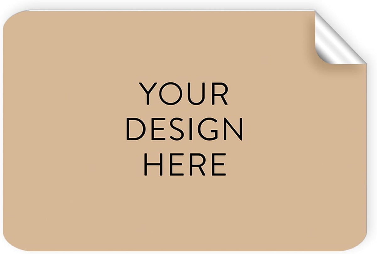 100 Custom Vinyl Stickers - Upload Your own Image, Text, Design, Logo - Personalized Logo Labels for Handmade, Packaging, Bottle, Jars, Candle, Brand Stickers (Brown, 4x2)