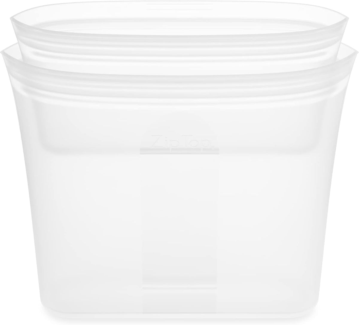 Zip Top Reusable Food Storage Bags | 2 Bag Set [Frost] | Silicone Meal Prep Container | Microwave, Dishwasher and Freezer Safe | Made in the USA