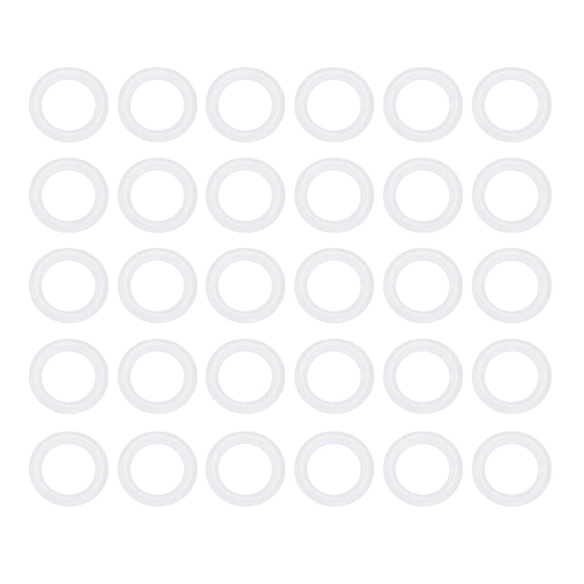 [30 Pcs] Silicone O-Rings White 9.5mm OD 6.5mm ID 1.5mm Width, Metric VMQ Sealing Gasket for Cup Lids, Coffee Maker, Brewing Fitting, Washer, Filter, Pump, Plumbing, Hose, Gauge, Auto, Machine