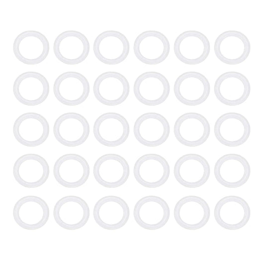 [30 Pcs] Silicone O-Rings White 9.5mm OD 6.5mm ID 1.5mm Width, Metric VMQ Sealing Gasket for Cup Lids, Coffee Maker, Brewing Fitting, Washer, Filter, Pump, Plumbing, Hose, Gauge, Auto, Machine