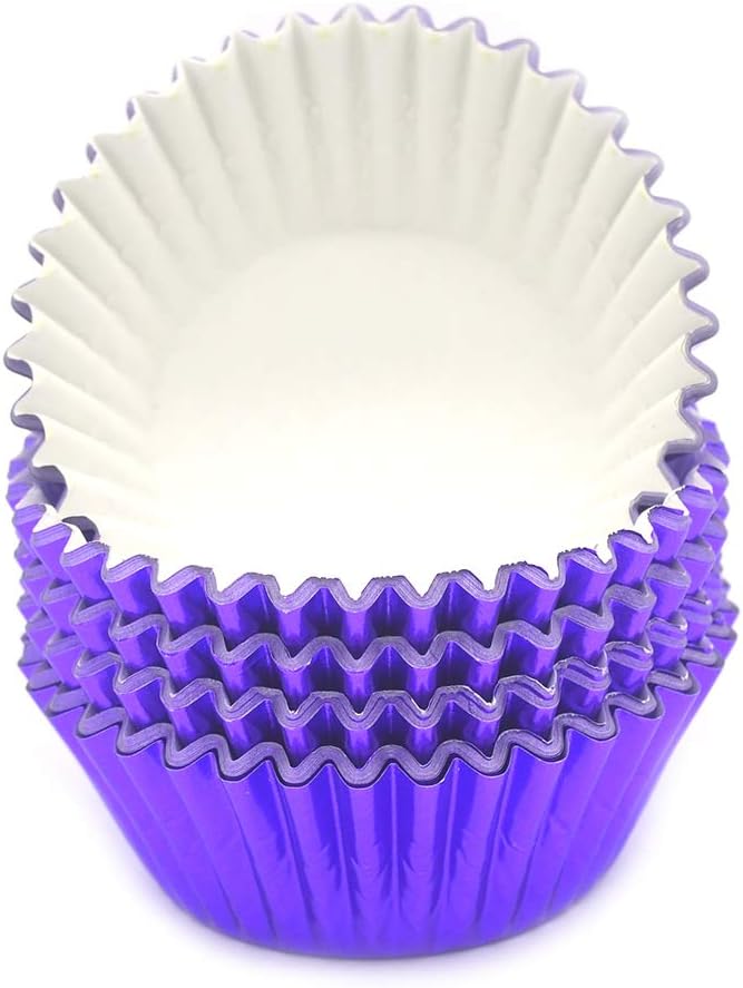 Standard Purple Foil Cupcake Liners Muffin Baking Cups for Party and More, 100-Count