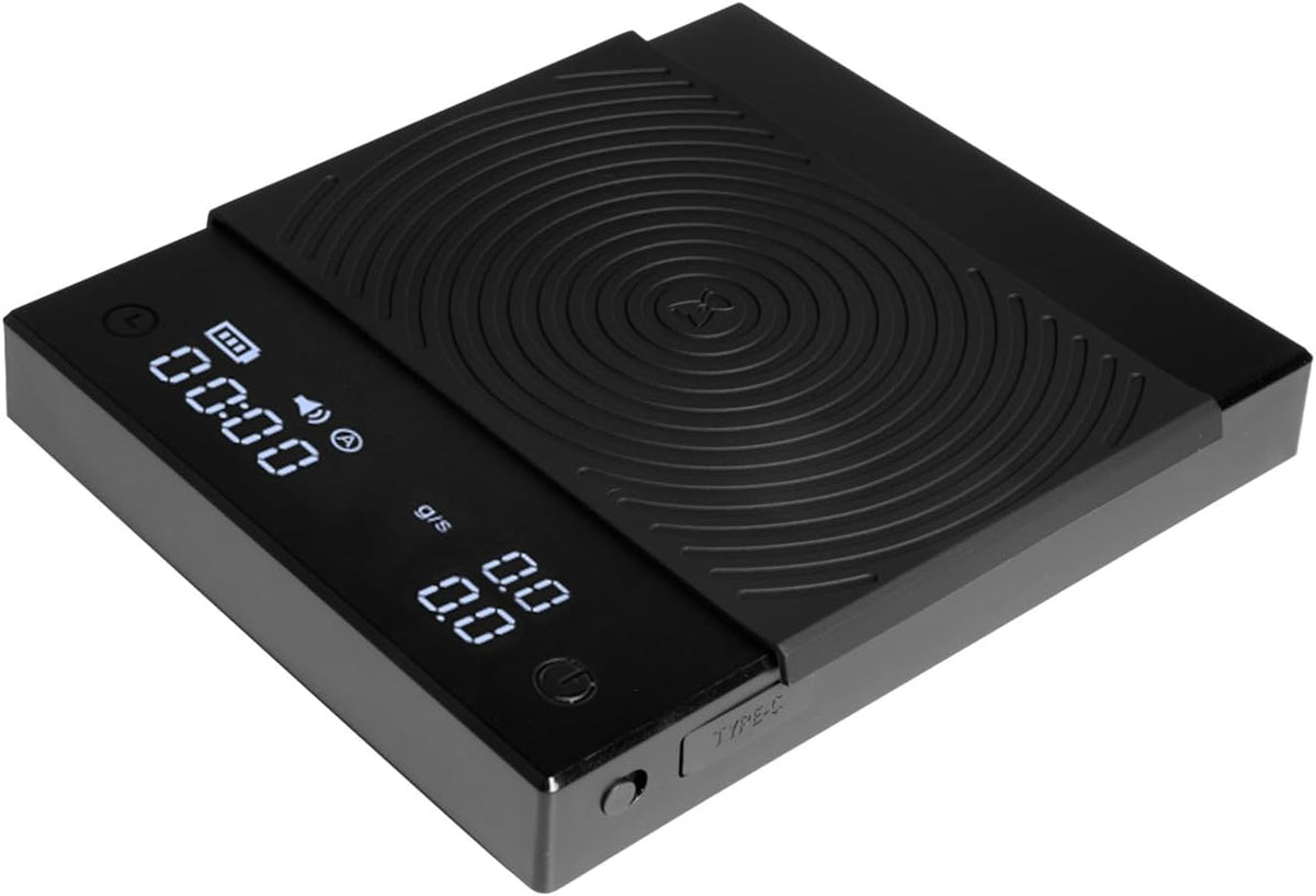 TIMEMORE Coffee Scale Basic 2.0 Electronic Espresso Scale with Water Flow Rate and Timer Function, Free Switching of Ounce/kg Units, Digital Scale for Kitchen/Baking/Cooking, Black