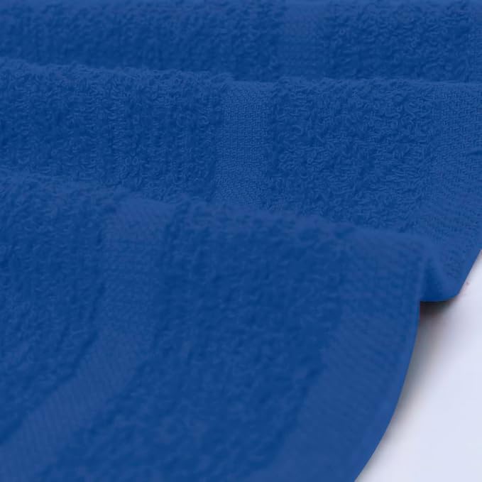 Avalon Towels Cotton Washcloths – (Pack of 24) Size 12x12 Inches, 100% Ring Spun Cotton, Soft & Absorbent Face Towels, Gym Towels, Hotel and Spa Quality, Reusable Fingertip Towels (Blue)