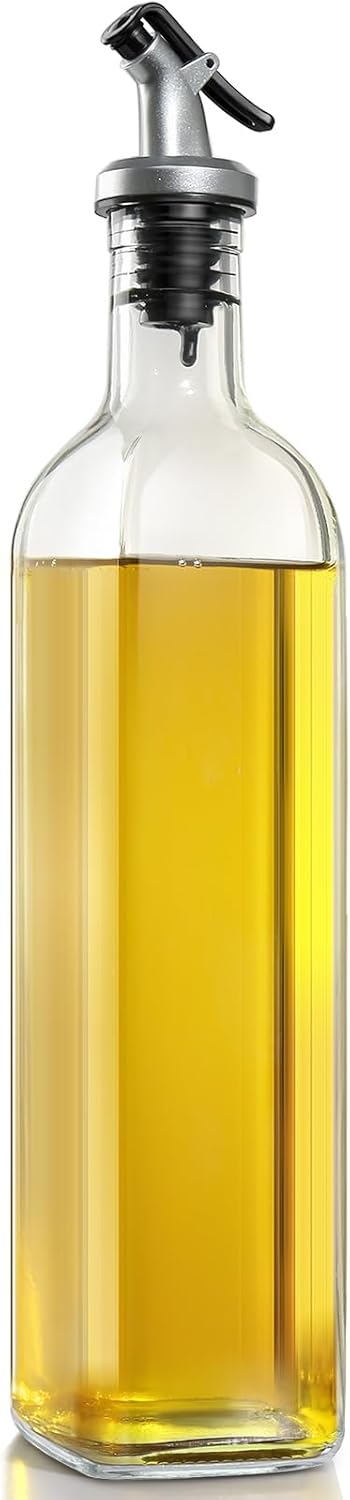 GMISUN Oil Dispenser for Kitchen, Olive Oil Dispenser Bottle, Cooking Oil Dispenser Bottle, Oil and Vinegar Dispenser Set 1Pack, Glass Oil Container Cruet-Oil Pourer Spout