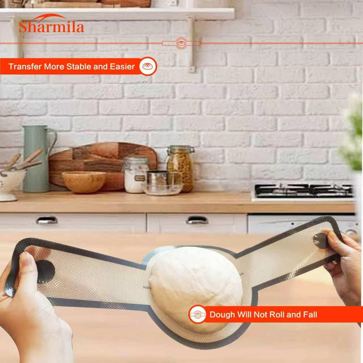 Silicone Bread Sling for Dutch Oven - Non-Stick & Heat Resistant, 2Pcs Oval and Round Reusable With Long Handles for Transfer Sourdough