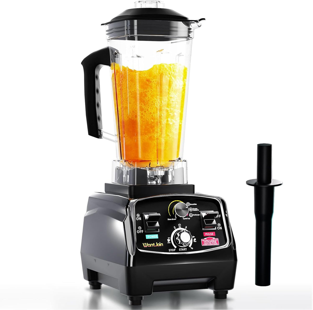 WantJoin Professional Blender, ETL listed 68oz Commercial Blender for kitchen Max 1800W High Power Home and Commercial with Timer, Smoothie Maker 2200ml for Crushing Ice, Frozen Dessert, Soup,fish