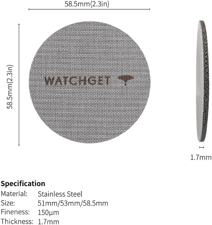 watchget 58.35 Espresso Puck Screen - Lower Shower Screen - 1.7mm Thickness Metal Reusable Coffee Filter for 58mm Protafilter Basket 316 Stainless Steel 150μm