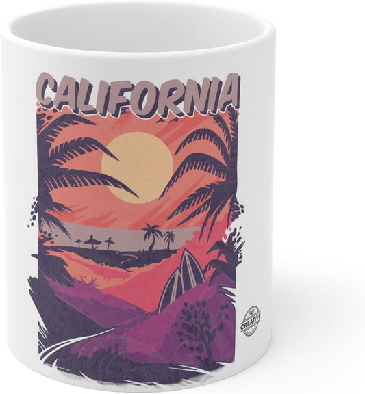 11 OZ Novelty Coffee Mugs - Christmas Gift (California Vibes Theme)