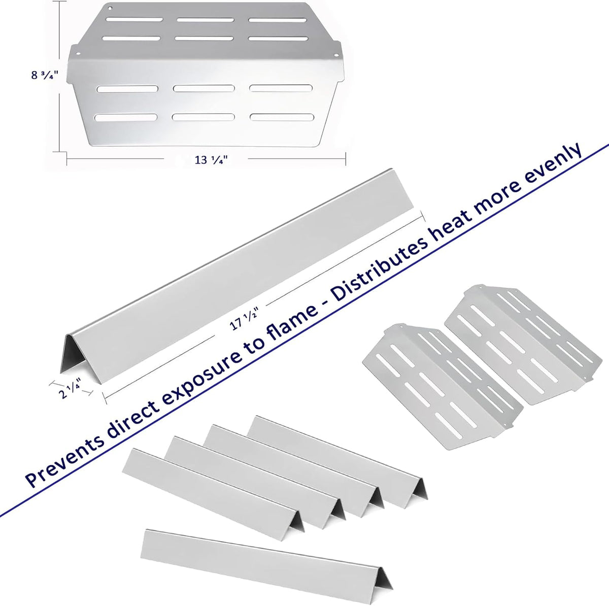 Flavorizer Bars Heat Deflectors Burner Tubes for Weber Genesis e330 Grills Parts with Sear Burner Front Control Knobs, Genesis E310 E320 E330 S310 S320 S330 Parts for Weber 7620 7621 7622 65055 62752