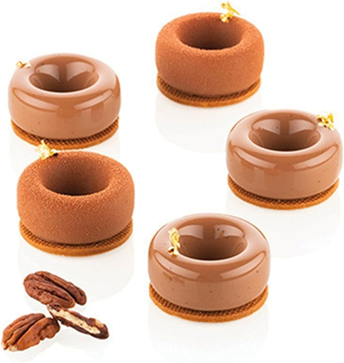 OCPO KITCHEN Doughnut Silicone Molds for Baking Mousse Cake, 3D Silicone Baking Mold for Candy Pastry Chocolate Truffle Cupcake Jelly Cookie Pudding Cake Decoration Mold, Doughnut Shape (15-Cavity)