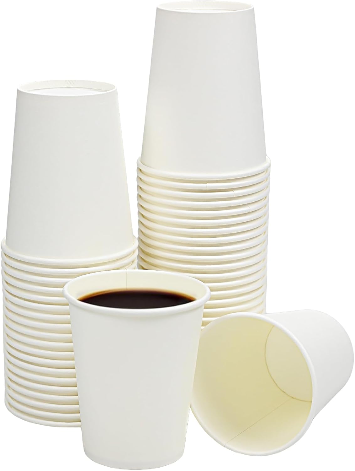 Disposable Cups, 200 Pack 8 Oz Paper Cups, Disposable Coffee Cups 8 Oz, Hot Cups Tea Cups Water Cups for Home Office Travel Party