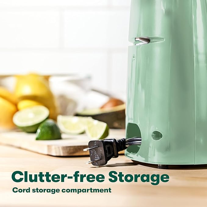BELLA Electric Can Opener and Knife Sharpener, Multifunctional Jar and Bottle Opener with Removable Cutting Lever and Cord Storage, Stainless Steel Blade, Sage