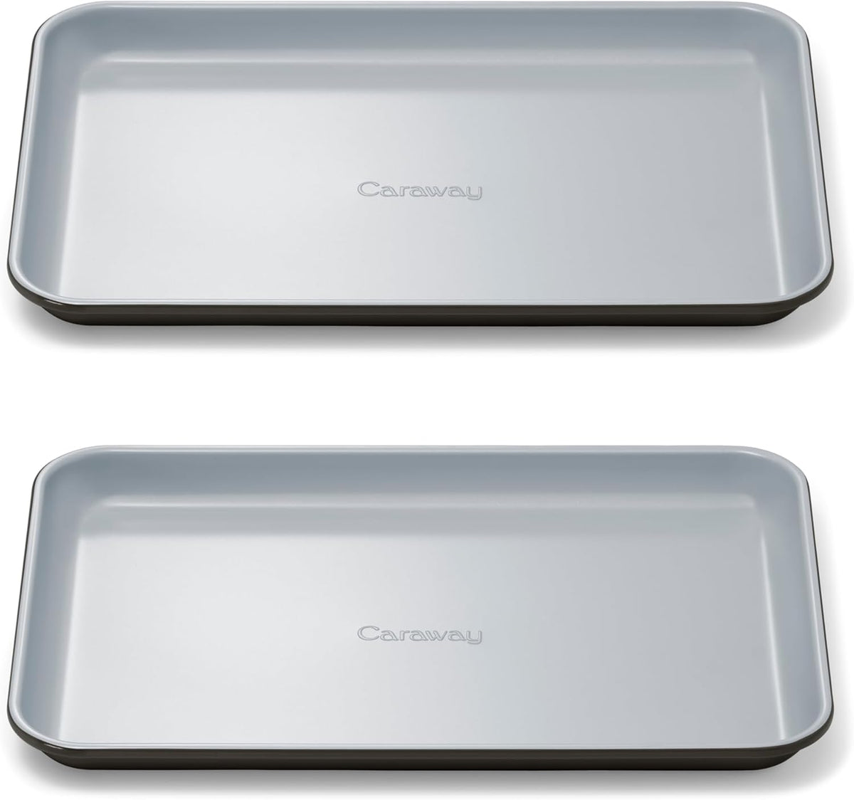 Caraway Nonstick Ceramic Small Baking Sheet Duo (9x13”) – Non-Toxic, PTFE & PFOA Free – Oven Safe – Aluminized Steel Core – Mini Sheet Pan for Baking, Roasting & More - Black