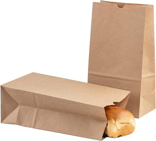 Restaurantware Bag Tek 12 LB Disposable Lunch Bags 100 Sturdy Take-Out Bags - Flat Bottom Great For Restaurants Cafes And Bakeries Brown Kraft Popcorn Bags