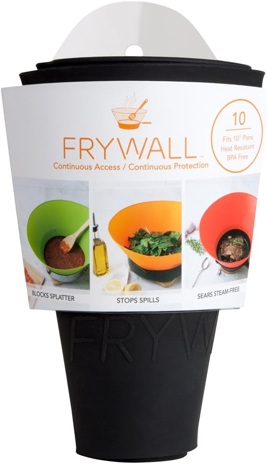 Frywall 10 (Medium) - Black - Splatter Guard, as Seen on Shark Tank
