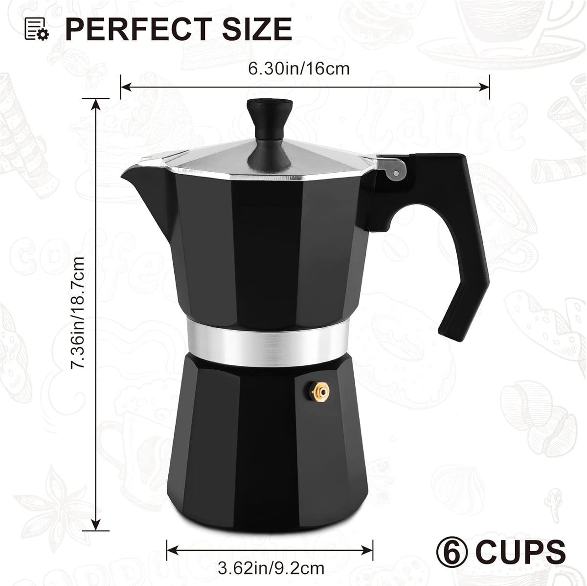 wedrink Stovetop Espresso Maker Moka Pot 9 Espresso Cup-15.2OZ Cuban Coffee Maker Stove top Coffee Maker Moka Italian Espresso