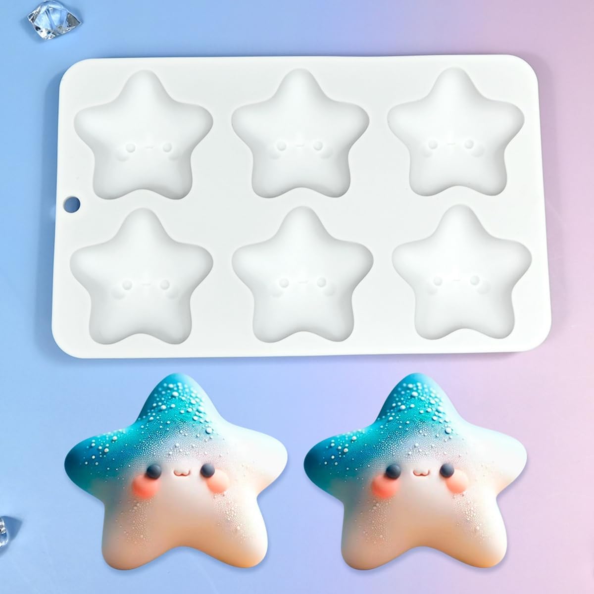 mostsom Cute Star Cartoon Shaped Dessert Mousse Molds 3d Silicone Cake Mold Muffin Pan Baking Tools For Cakes Decorating Supplies (M_ Star)
