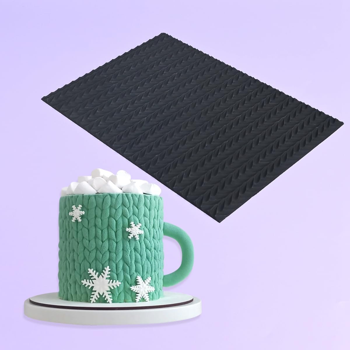 mostsom Silicone Lace Cake Molds Reusable Fondant Embossing Mats for Cake Decorating, Sweater Pattern, Cupcakes, Cookies, Chocolate - Food-Grade Non-Stick Baking Tools (C_ Sweater Pattern)