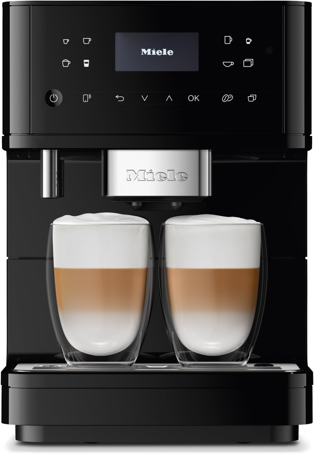 Miele CM 6160 MilkPerfection Automatic Wifi Coffee Maker & Espresso Machine Combo, Obsidian Black - Grinder, Milk Frother