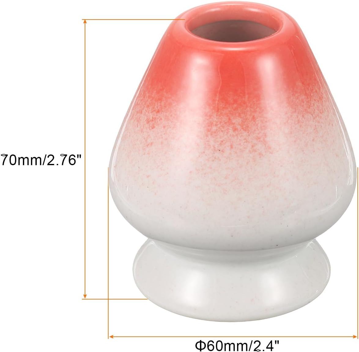 HARFINGTON Ceramic Chasen Stand 70mm Matcha Whisk Holder Teas Set Whisks Stand Traditional Matcha Tea Chasen Holder Tea Set Accessories for Tea Tasting, White/Red
