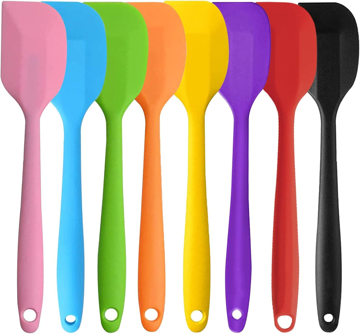 8 Pieces Silicone Spatulas, 11 inch Heat-Resistant Non-stick Spatulas with Stainless Steel Core for Cake Cream Cooking Gadget by COLOGO (11 inch)