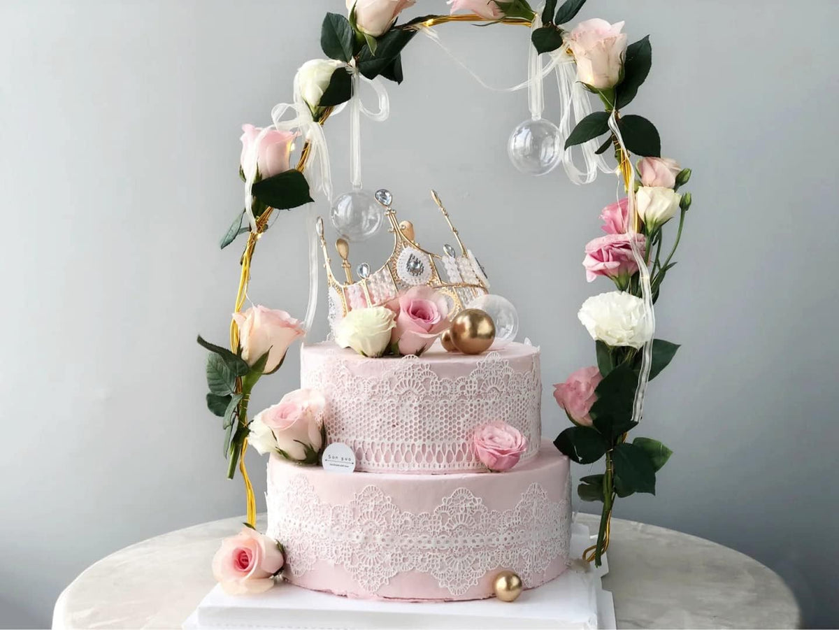 Embossing Lace Fondant Molds, Multi Circle Flowers Lace Mat Wedding Cake Decoration Tool, Silicone Lace Mat Mold for Cakes