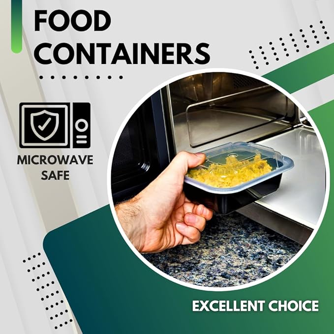 Green Direct 12 oz Food Storage Containers with Lids Microwavable Meal Prep Containers/Portion Control Food Containers Pack of 10