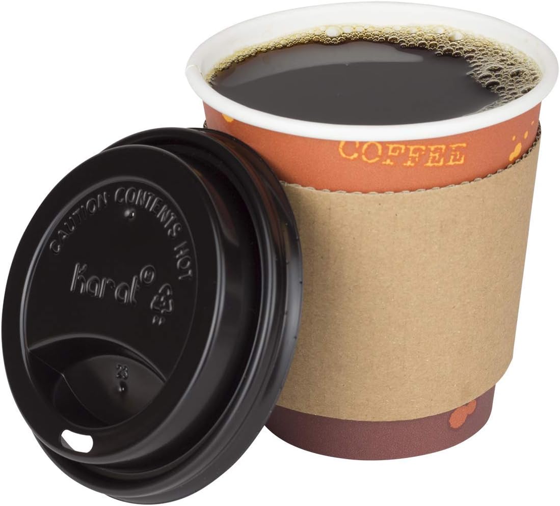 Karat 10 oz Paper Hot Coffee Cups [1000 ct] Disposable, Leak-Resistant Double Poly-Lined Cups for Hot Beverages, 90mm (C-K510)