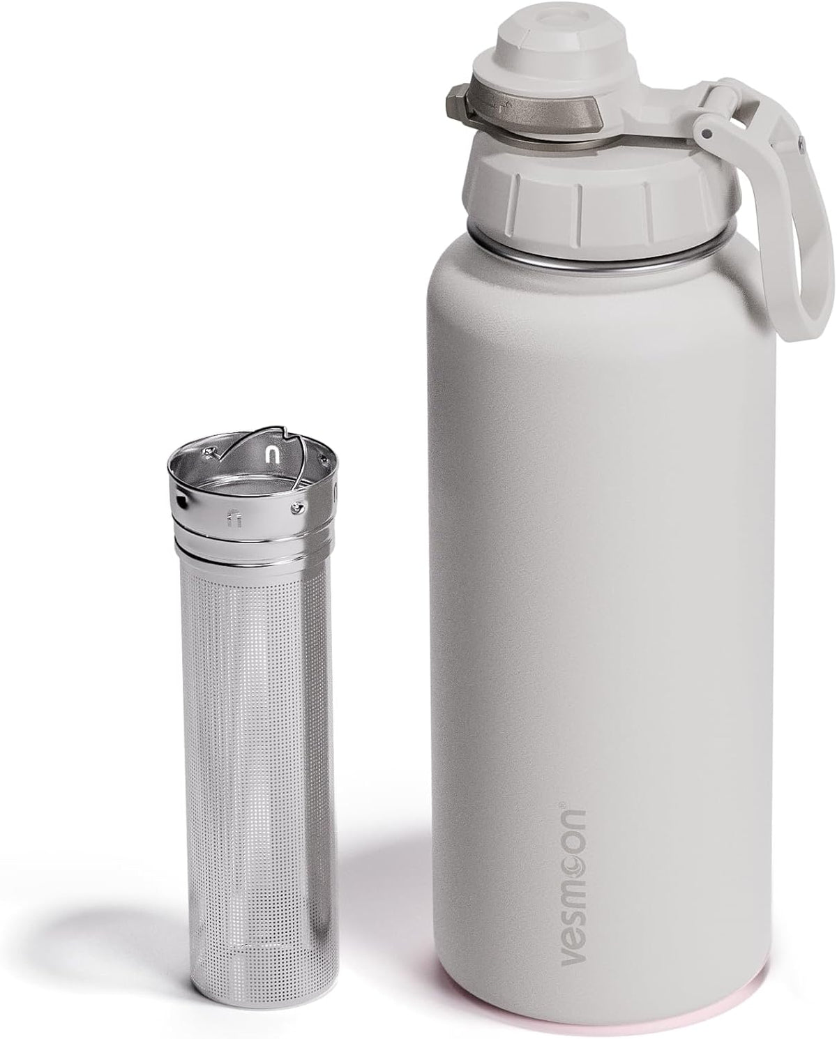 Vessence Tea Infuser Bottle - 32 Oz Insulated Loose Leaf & Fruit Infuser Bottle | Leak Proof with FlowSip Lid