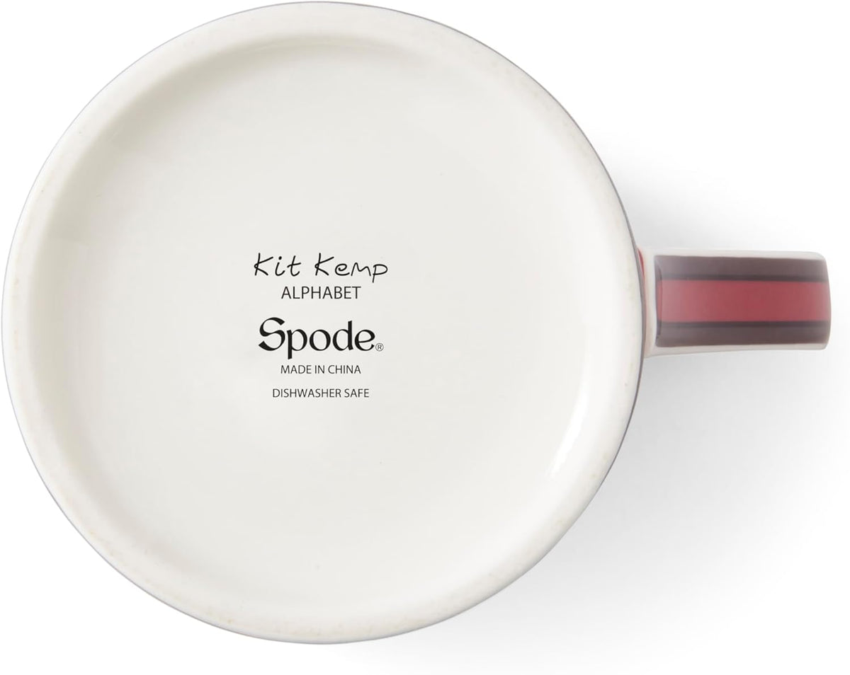 Spode Kit Kemp 12oz Mug in Fine China, R Initial - Custom Coffee Cup for Hot Beverages, Personalized Gift Idea for Her, Him, Friends, Coffee Lovers - Stylish Letter Mug for Daily Use, Dishwasher Safe