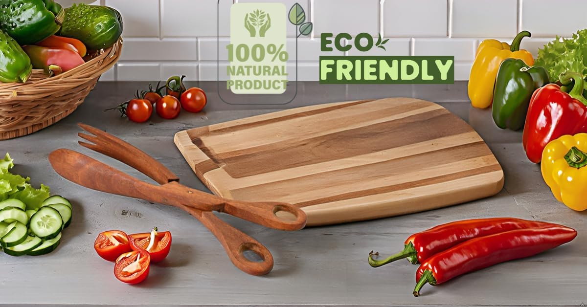 AeraVida Stylish Hand Carved Salad or Bread Palm Wood Scissor Tongs | Elegant Wooden Kitchen Utensils for Serving | Handcrafted Palm Wood Tongs
