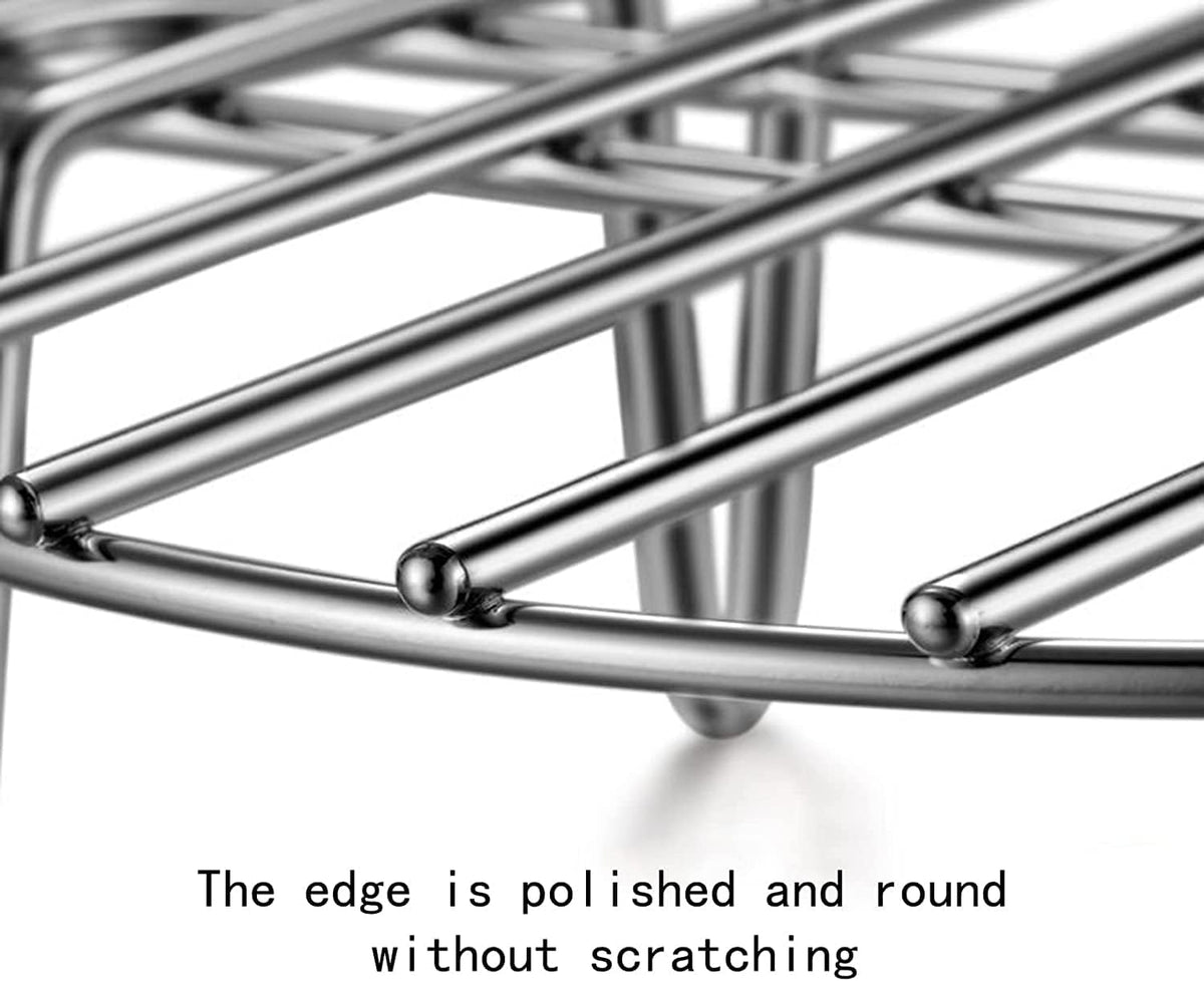 3.9" Round Cooking Rack Versatile Stainless Steel Grid Grill Steamer Rack, Fits Air Fryer Pot Pressure Cooker Canning